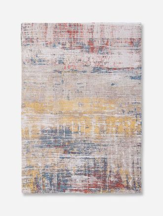 Louis De Poortere Streaks Design - Alfombra Abstracta Atlantic - Hecha En B&eacute;lgica - Acabado A Mano - Natural Antideslizante - Algod&oacute;n - Poli&eacute;ster - Montauk Multi - 170 