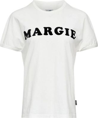 Maison Margiela Logo Cotton T-Shirt - Dames - T-shirts - Wit - S - Katoen - Tops