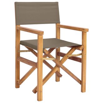 vidaXL Silla De Director Marr&oacute;n Y Topo Madera De Teca Maciza Vidaxl