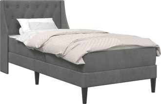 vidaXL Estructura De Cama Con Colch&oacute;n Gris Oscuro 100 X 200 Cm Vidaxl