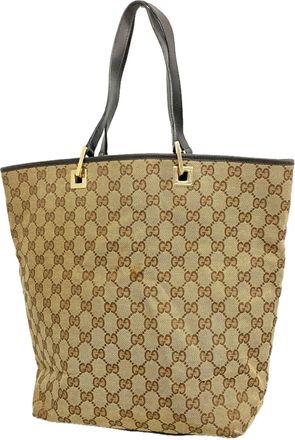 Gucci Brown Canvas Tote Bag (Pre-Owned)