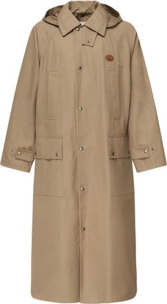 Valentino Garavani Hooded Trench Coat With Logo