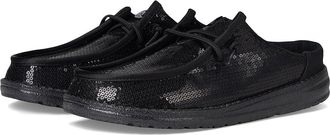 Hey Dude Wendy Slip Sequin Womens Flat Shoes Black : 5 M, Leather