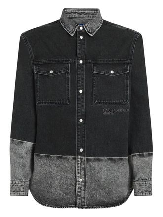 Karl Lagerfeld ombré-effect shirt - men - Cotton - M - Black
