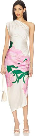 Smythe Single Shoulder Dress In Pink Magnolia