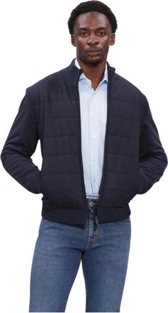 Fay Jassen, Heren, Blauw, L, Giubbino Zip Ricamo