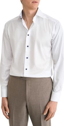 Eton Slim Fit Twill Dress Shirt in White at Nordstrom, Size 16.5
