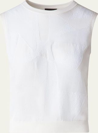 Akris Cotton-Blend Jacquard Trapeze Rayonnant Knit Top