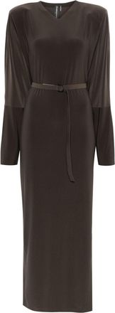 Norma Kamali dolman side-slit gown - Brown