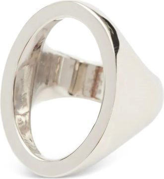 Maison Margiela Anello Minimal con logo 4mm - Argento