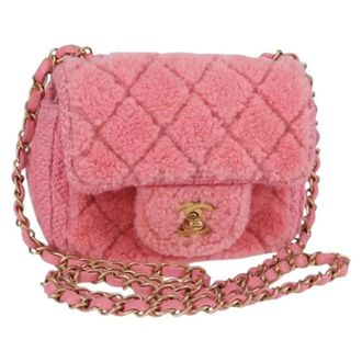 Chanel Pre-owned Vintage Mini Schoudertas - Dames - Pre-owned - Roze - Maat: ONE Size Wol