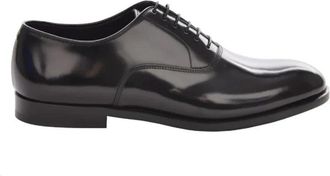 Doucal's Gepolijste Veterschoen - Heren - Nette schoenen - Zwart - 46 EU - Leer - Schoenen