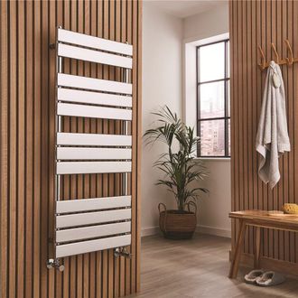 Clifton Chrome Vertical Bathroom Towel Radiator 1200mm (H) x 600mm (W) in Metallic Silver