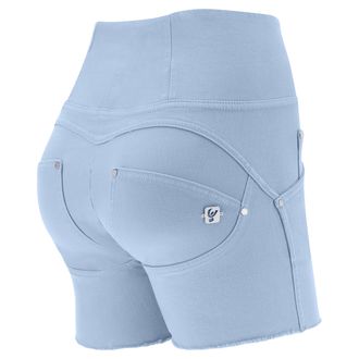 Freddy Shorts push up WR.UP vita alta sfrangiati in denim navetta tinto in capo
