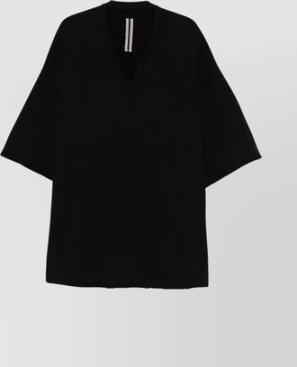Rick Owens v-neck t-shirt oversized raw edges