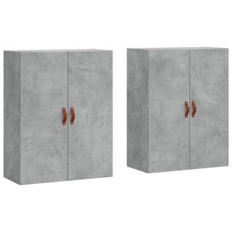 vidaXL Vidaxl - Armario De Pared 2 Unidades Gris Hormig&oacute;n 69,5x34x90 Cm
