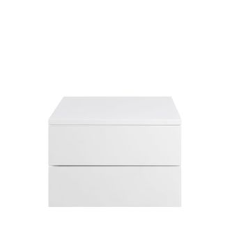 DRAWER Mesita de noche de pared con 2 cajones - Blanco