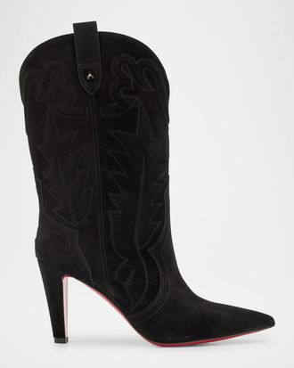 Christian Louboutin 85mm Santia Suede Booties