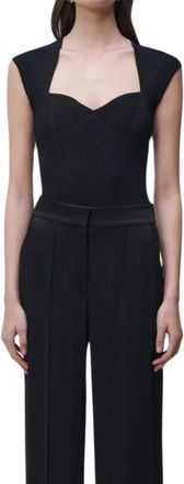 SIMKHAI Barbara Sweetheart Bodysuit In Black