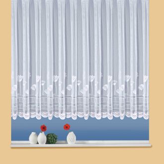 Weckbrodt-Gardinen Gardine »Flowers« Kräuselband 1 Stk. tlg. Jacquard, strukturiert, halbtransparent, Floral, Waben-Bordüre, Store