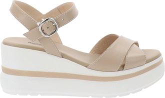 Nero Giardini Leren Damessandalen Elegant en Comfortabel - Dames - Sleehakken - Beige - 40 EU - Leer - Schoenen