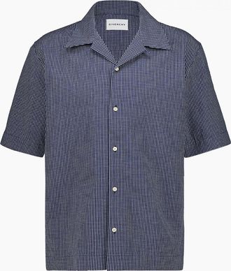 Givenchy Mens Embroidered Logo SS Shirt Blue - Size: 38/Regular