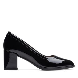 Clarks Freva 55 Court in Black Patent
