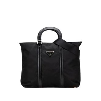 Prada Pre-owned Tote Bags, female, Black, Size: ONE SIZE Pre-owned Nylon Tote Bag (Vintage)