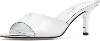Marc Fisher Finny Womens Dress Sandals Silver Leather : 8.5 M