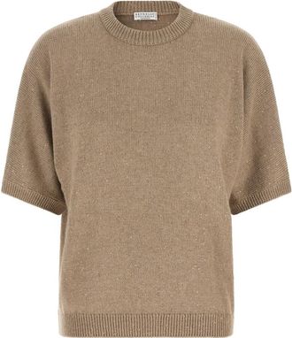 Brunello Cucinelli Beige Crew Neck Sweater
