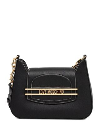 Love Moschino logo-plaque shoulder bag - Black