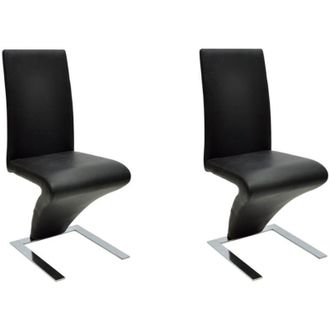 vidaXL Vidaxl - Sillas De Comedor 2 Unidades Cuero Sint&eacute;tico Negro