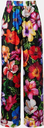 Dolce & Gabbana Floral silk satin palazzo pants