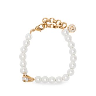Casablanca Pearl-embellished Logo-plaque Bracelet