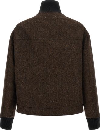 Maison Margiela Herringbone Wool Jacket - Brown