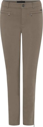 C.Ro Slim-fit Broeken - Dames - Slim Fit Broeken - Beige - M - Leer - Broeken