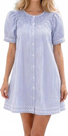 Oliphant Embroidered Mini Dress In Sconset Blue