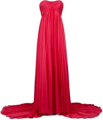 Roberto Cavalli Zijden Maxi Jurk met Sweetheart Neck - Dames - Avondkleed - Rood - XS - Kleedjes
