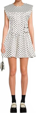 Ganni Satin Corset Mini Dress In Egret