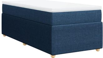 vidaXL Cama Box Spring Con Colch&oacute;n Tela Azul 100x200 Cm Vidaxl