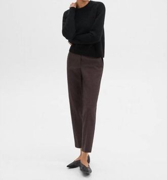 Theory Treeca Pull-On Pant In Admiral Crepe In Hickory