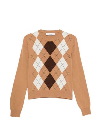 Jucca Argyle-Pattern Crew-Neck Sweater