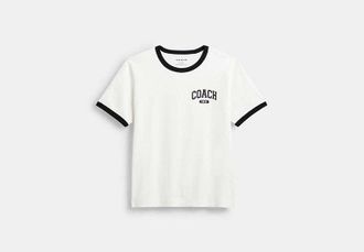 Coach Womens Sporty Classic 70 S T-Shirt in White, Size X-Small | Organic Cotton