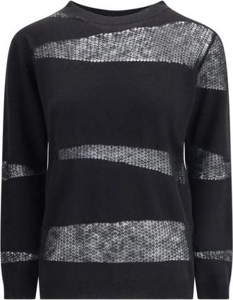Fabiana Filippi Platinum Boot Sweater met Ronde Hals - Dames - Ronde hals truien - Grijs - M - Wol - Truien & Vesten