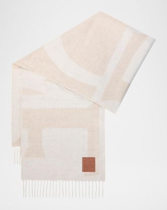 Loewe Logo Jacquard Cashmere Scarf