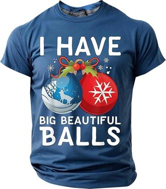 Generic Christmas Tops for Men Trendy Shirt Blouse Top Christmas Bells Mens Casual 3D Print Holiday Crew Neck 3D Print Spring & Summer Designer Hoodie Sweatsh