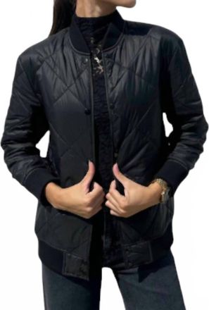 Elliott Lauren Quilted Bomber Jacket In Black