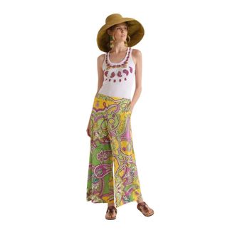 Maliparmi Wide Trousers, female, Green, Size: 2XL Hippie Lotus Trousers