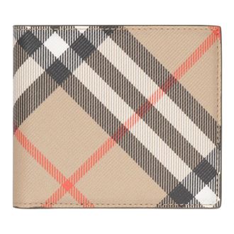 Burberry Wallets & Cardholders, male, Beige, Size: ONE SIZE Check Bifold Wallet
