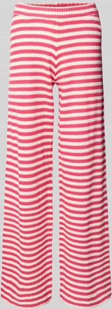 Ichi Wide Fit Stoffhose in Strick-Optik Modell Lorianna in Pink, Gr&ouml;&szlig;e XXL